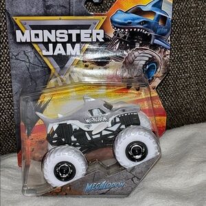 Megalodon series 1 gray & white tires Monster Jam Monster truck 1:64 scale